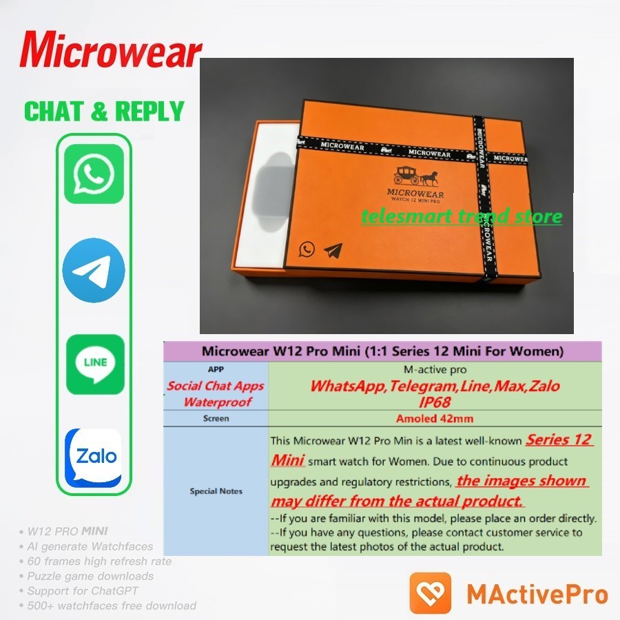Smartwatch M Active - Microwear W12 Mini Pro Smart Watch