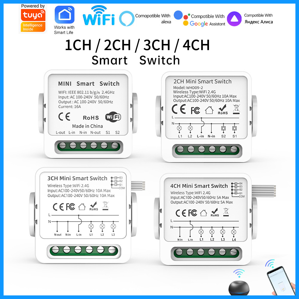 Tuya WiFi Smart Switch 1/2/3/4 - Smart Accessories ulasan dan harga