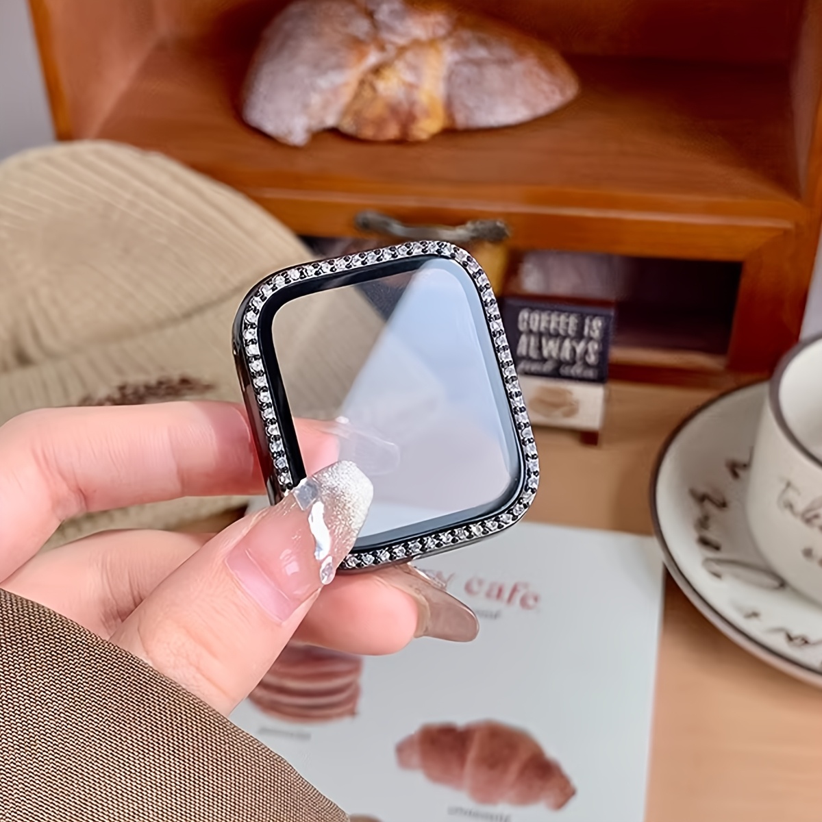 Glass+Diamond Case For Apple w - Smartwatch Band Accessories ulasan dan harga