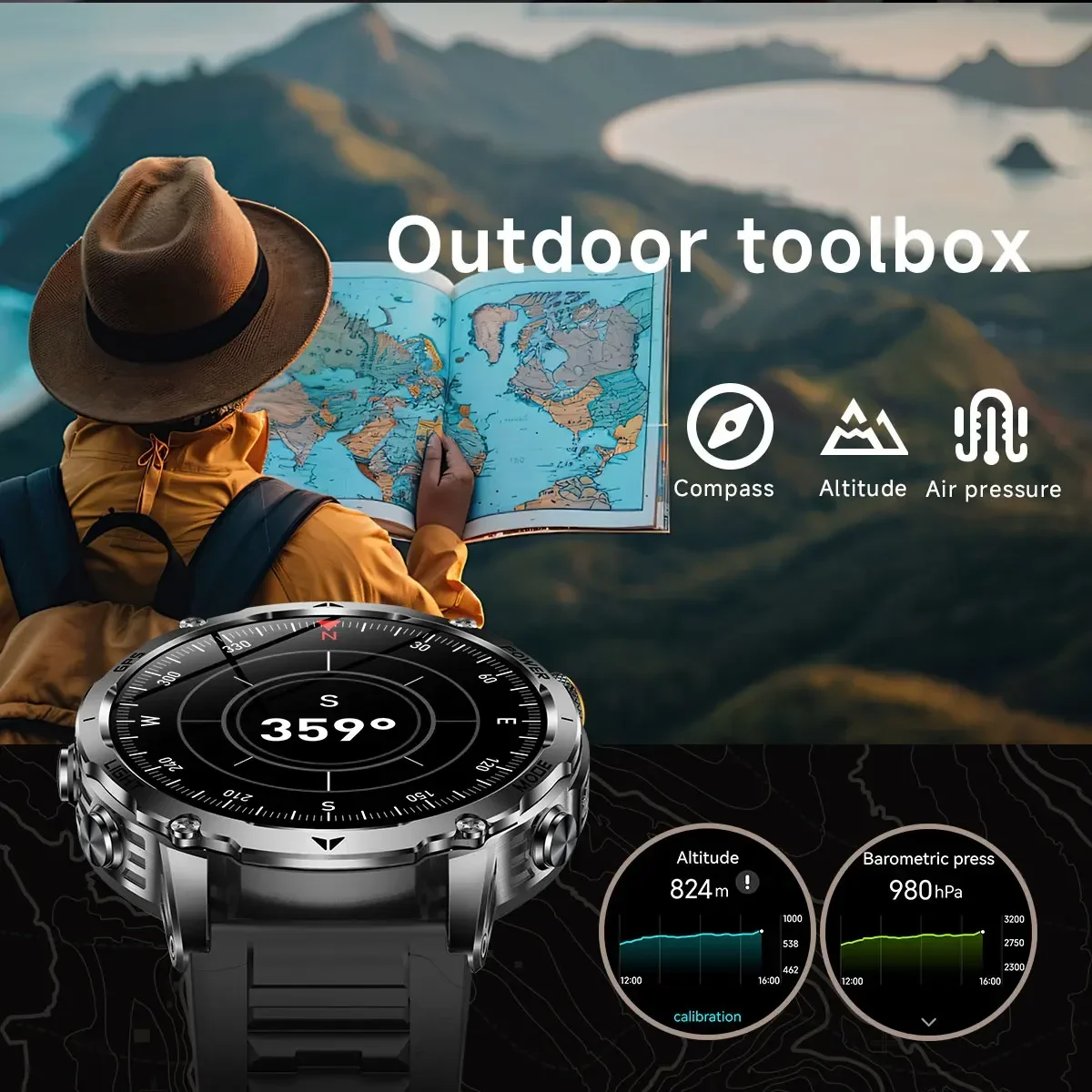 Men's Military Smartwatch with - Smartwatch M Active ulasan dan harga