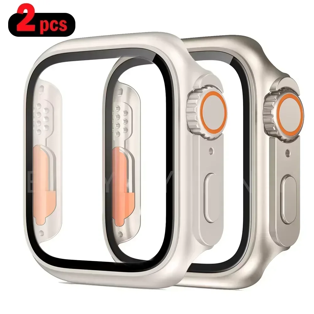 2PCS Tempered Glass+Cover For  - Apple Smartwatch Accessories ulasan dan harga