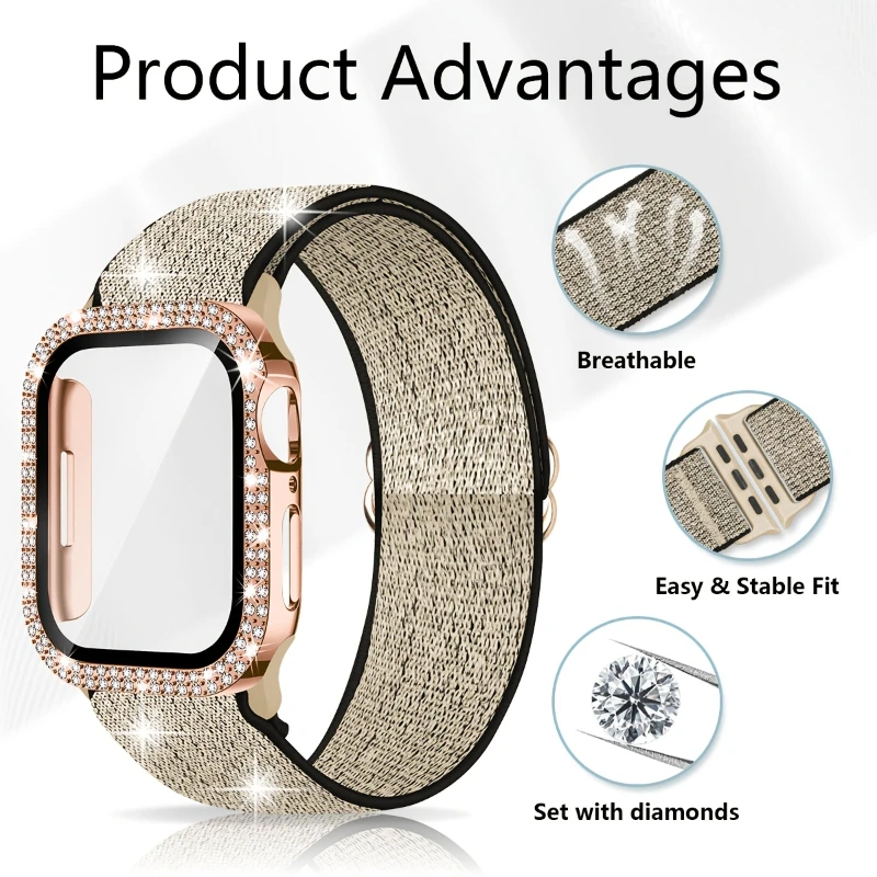 Band+Case for Apple Watch 45mm - Smartwatch Band Accessories ulasan dan harga